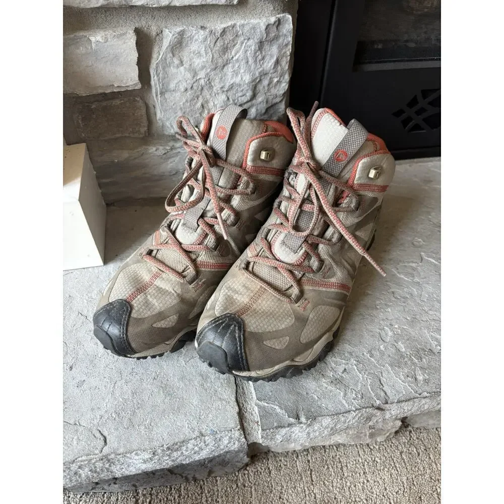 Merrell Boot Women 9.5 Grassbow Sport Mid Waterproof Brindle Hiking Shoe Camping